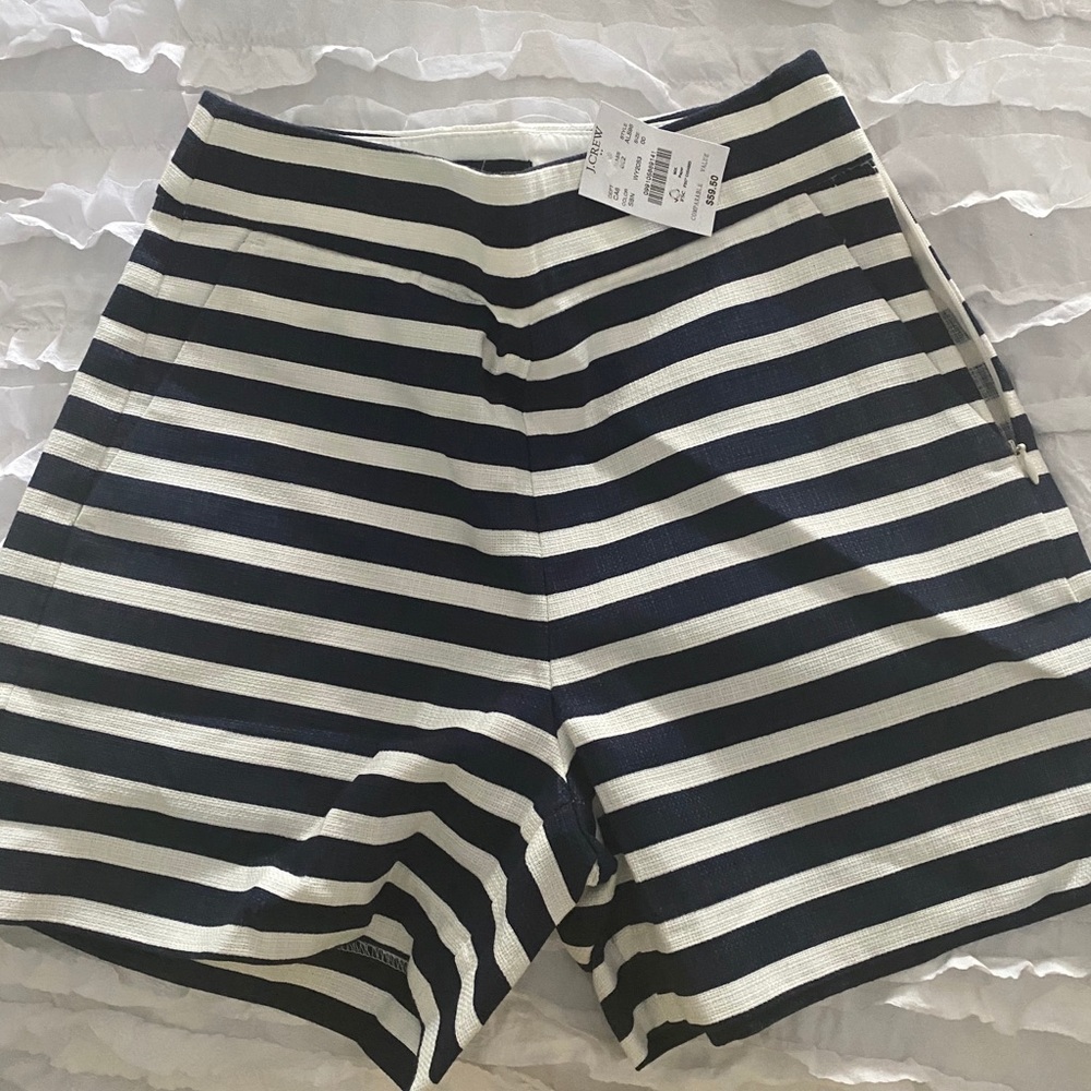 COPY - Navy striped jcrew shorts